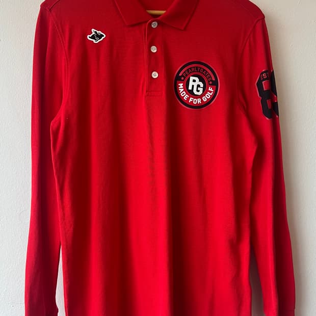 파리게이츠 남성 레드 PK카라 긴팔티셔츠
