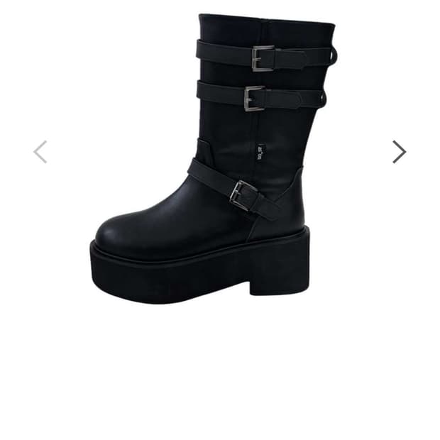 MAYA MIDI BUCKLE BOOTS / BLACK