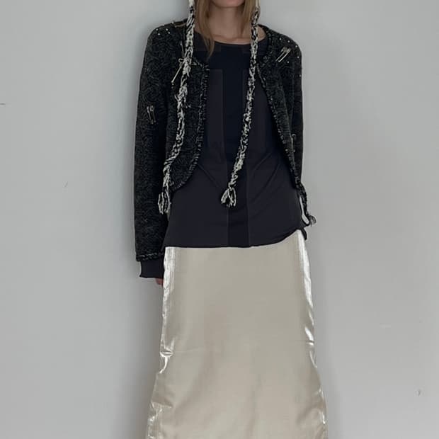 Dared | GLITTER STRIPE MAXI SKIRT (S)