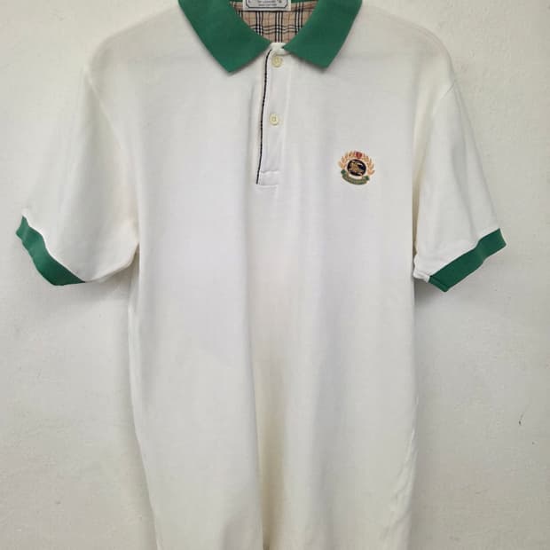 버버리 화이트 폴로티 L사이즈