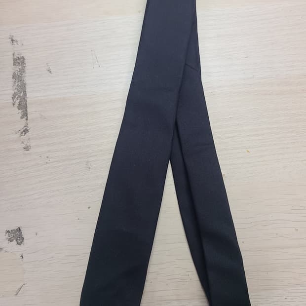 발렌티노 블랙 넥타이 울실크