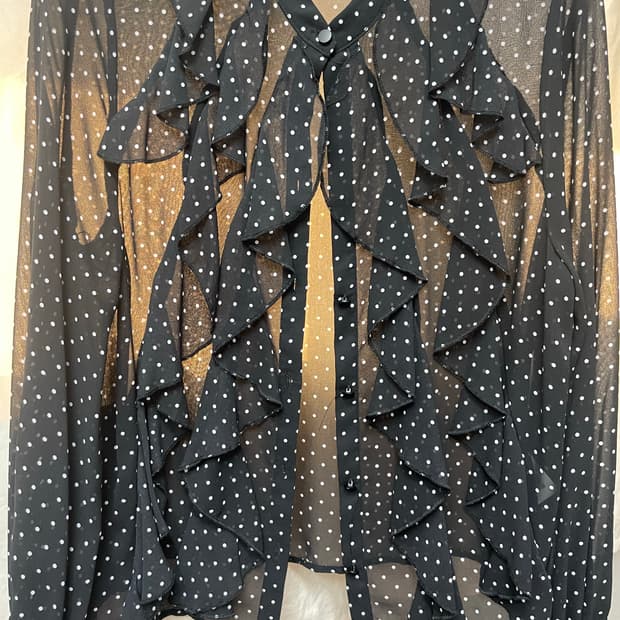 자라 시스루도트블라우스 스몰