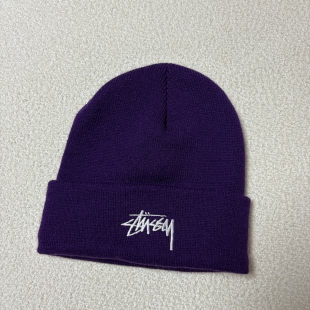 스투시 stussy 퍼플 비니 