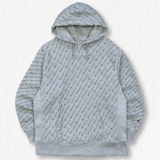 챔피언 리버스위브 멀티로고 기모 후드티