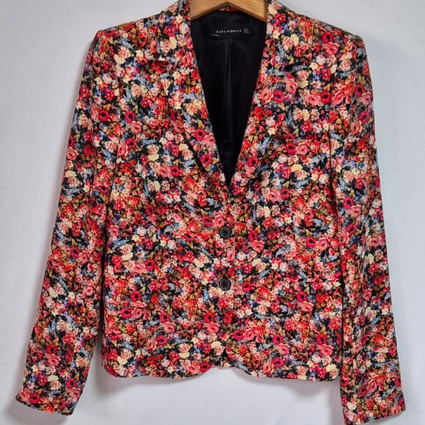 S ) ZARA 자라 플라워패턴 자켓