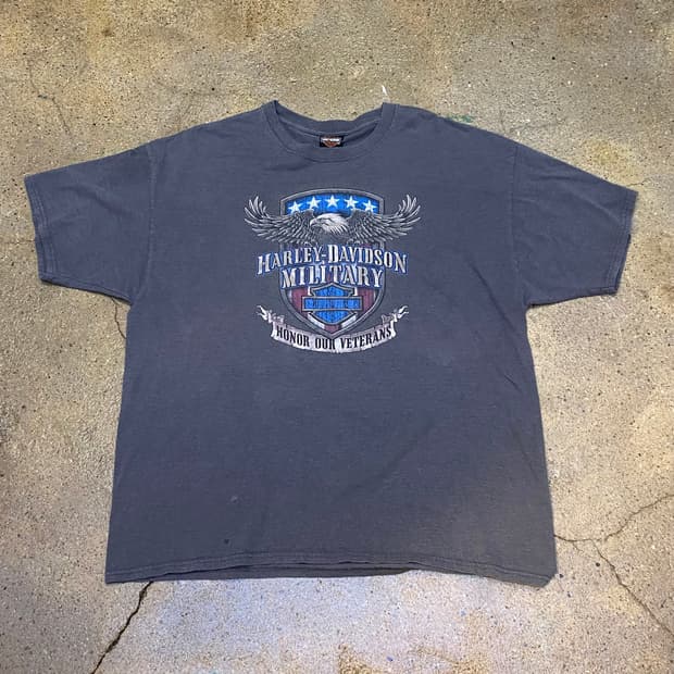 미국 빈티지 레전더리 할리데이비슨 로고 반팔티