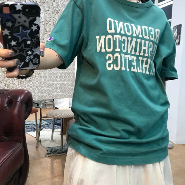 챔피온 프린팅 반팔 티 