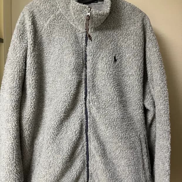 (L)폴로 셰르파 딥파일 그레이 후리스 자켓