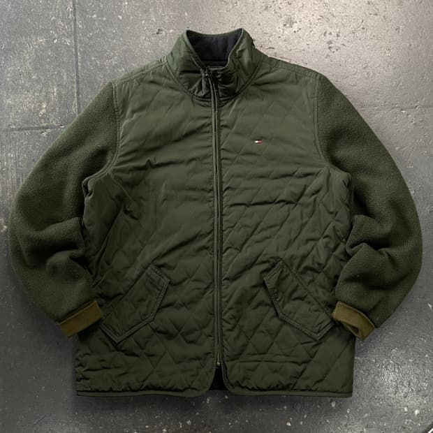 100 타미힐피거 하이브리드 퀼팅 자켓 