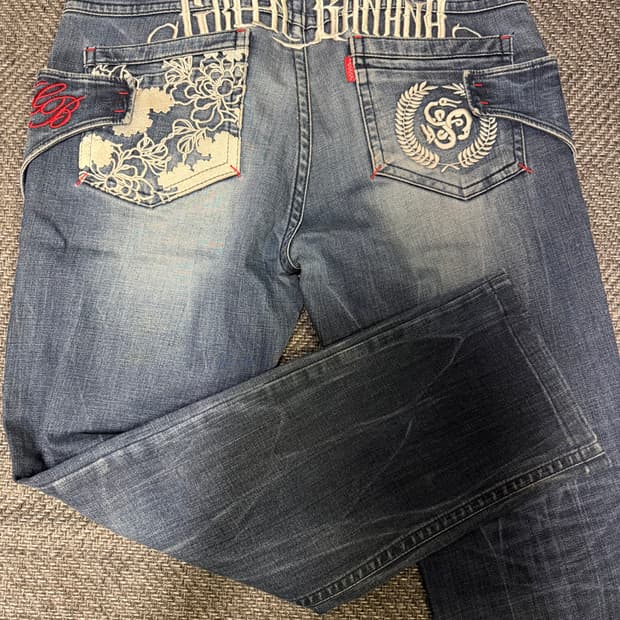 빈티지 프린트데님