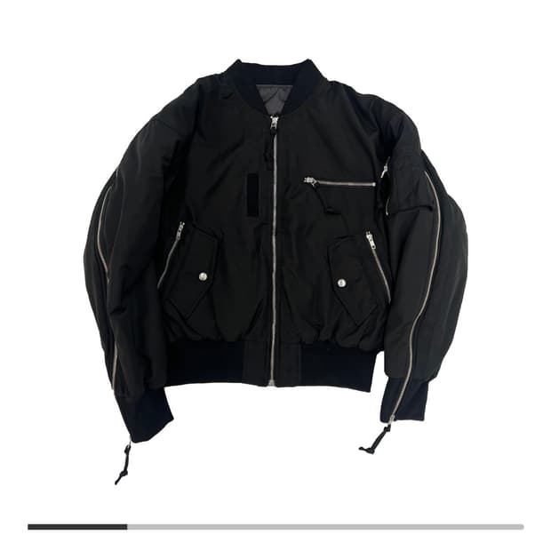 GRAILZ 블랙 멀티 지퍼 봄버 자켓