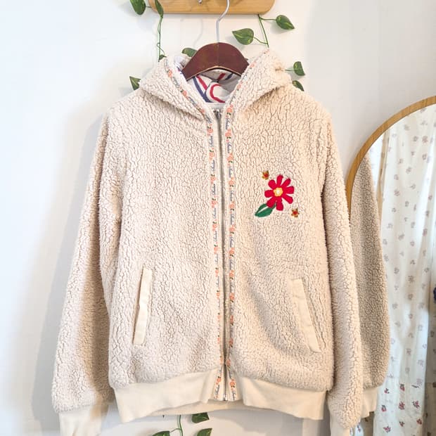 scolar 꽃 패치 뽀글이 아우터