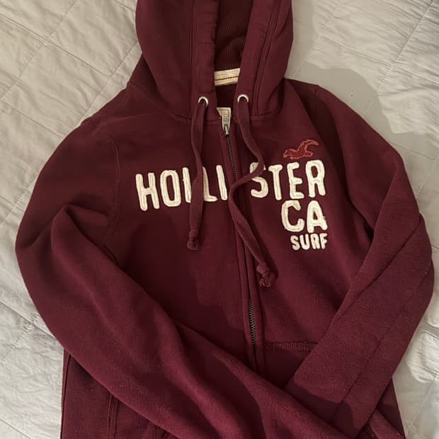 홀리스터 버건디 후드집업