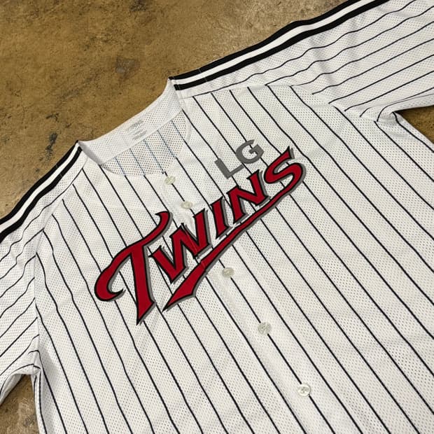 [120,4XL] LG 트윈스 스트라이프 10 오지환 마킹 유니폼 b10