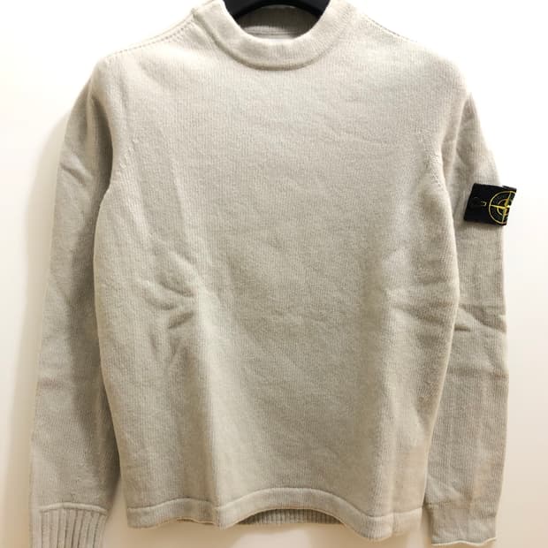 [M] 스톤아일랜드 램스울 니트 스웨터 베이지