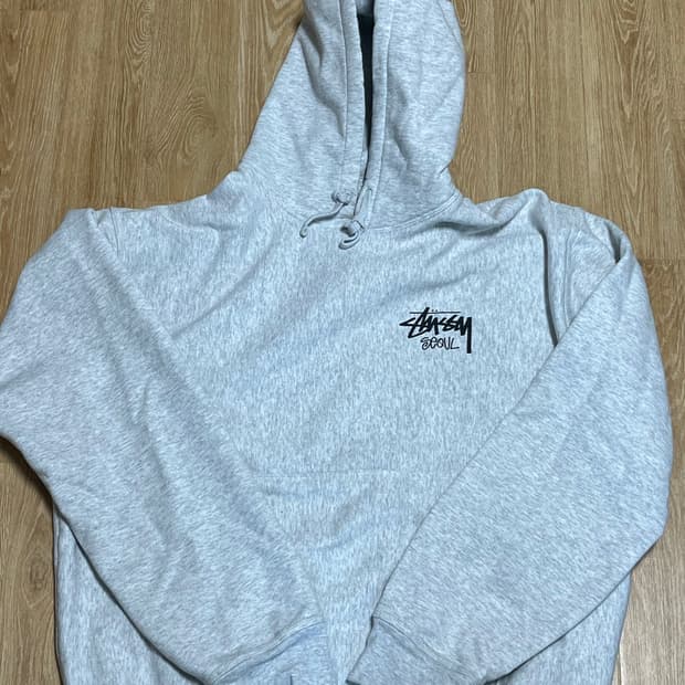 스투시 스탁 서울 후드 애쉬 헤더