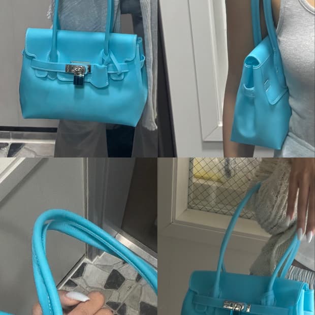 (하이퀄✨) 젤리 버킨백 jelly firkin bag skiblue🩵