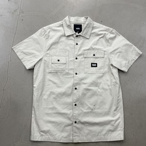 반스 베이지 반팔셔츠 L