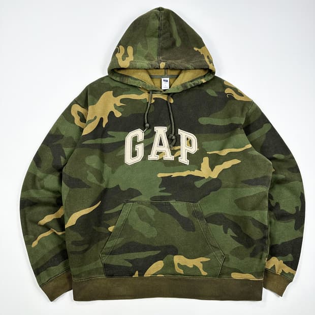 GAP 갭 오리지널 빅로고 카모 박시핏 후드티 L