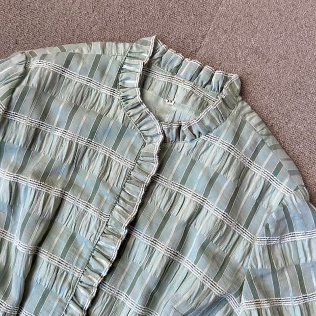 프릴넥 플리츠 원피스 모리걸 하구미