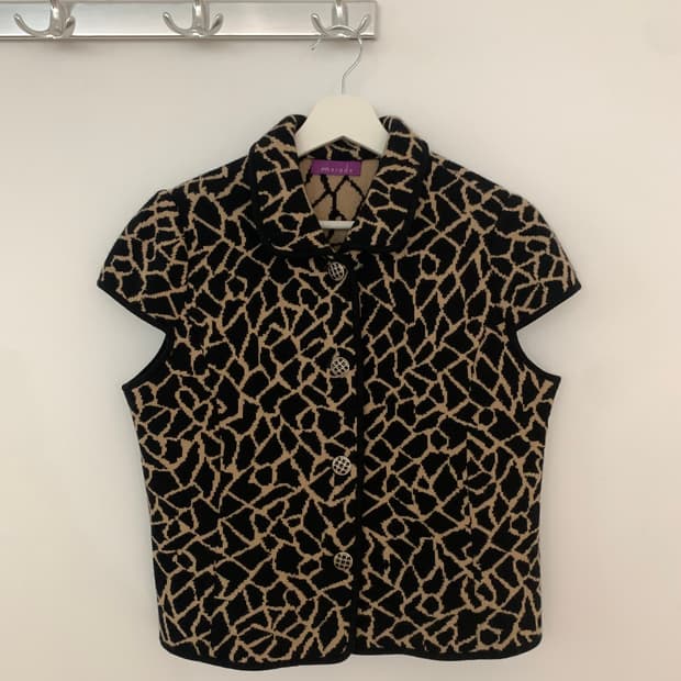 Zebra button up knit