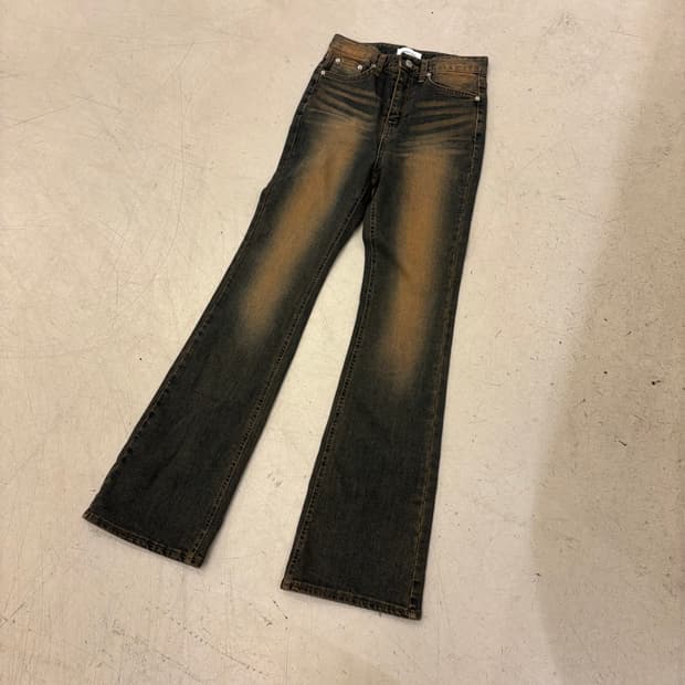 우먼 부츠컷 워싱 데님 팬츠