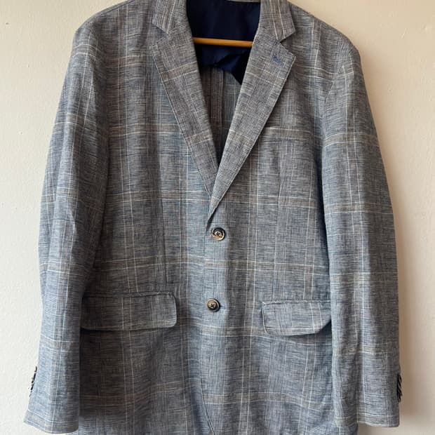 일코르소 마에스트로 남성 블루네이비 체크자켓