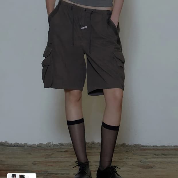 스컬프터 카고 버뮤다 차콜 Twill Cargo Half Pants M
