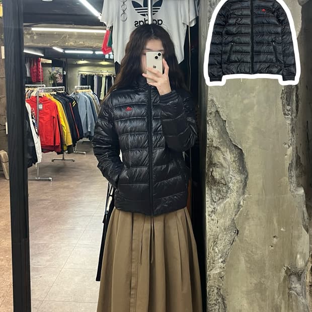 아디다스 구스 다운 경량 패딩 블랙 90 #csz2297 