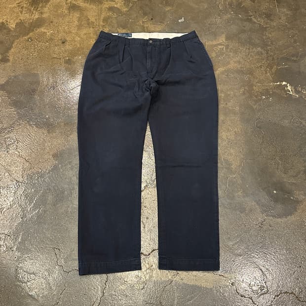 90s 폴로 랄프로렌 투턱 네이비 치노팬츠 38x34