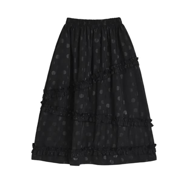 쿠키시 Dot frill cancan long skirt 캉캉 스커트