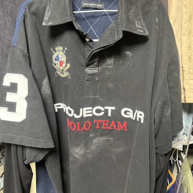프로젝트 G/R 폴로 패러디 셔츠 블랙