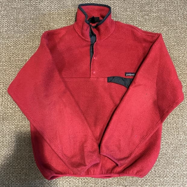 90s 파타고니아 신칠라 스냅-T 레드/블랙 USA