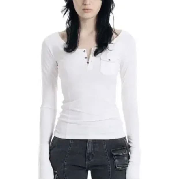 보헤미안서울 빈티지 버튼 포켓탑 아이보리