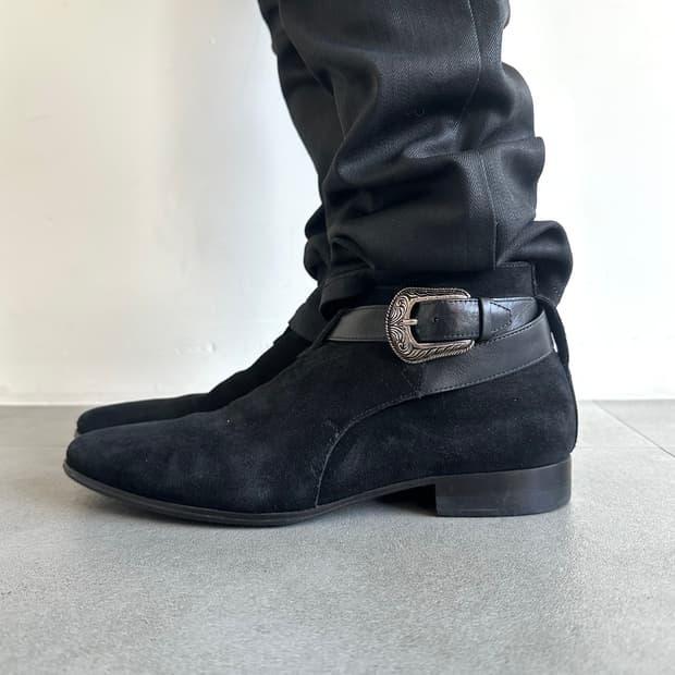 생로랑 16FW 웨스턴 버클 조드퍼 부츠 블랙