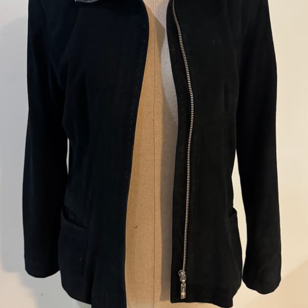 발망 블랙 스웨이드 여성 자켓