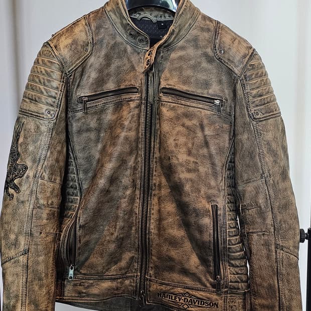 할리데이비슨 Hamilton Washed Genuine 가죽 라이딩 자켓