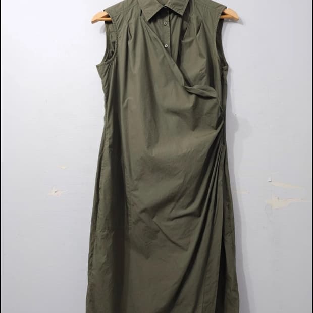 막스마라 셔츠 원피스 롱드레스 카키 ~66