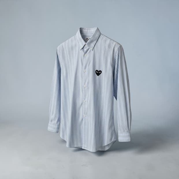 M/ 꼼데가르송 블랙하트 스트라이프 셔츠