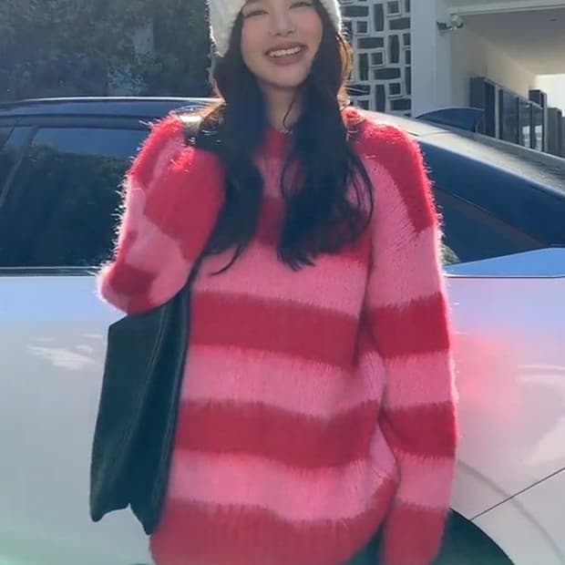 레드스트라이프 니트 1회착용