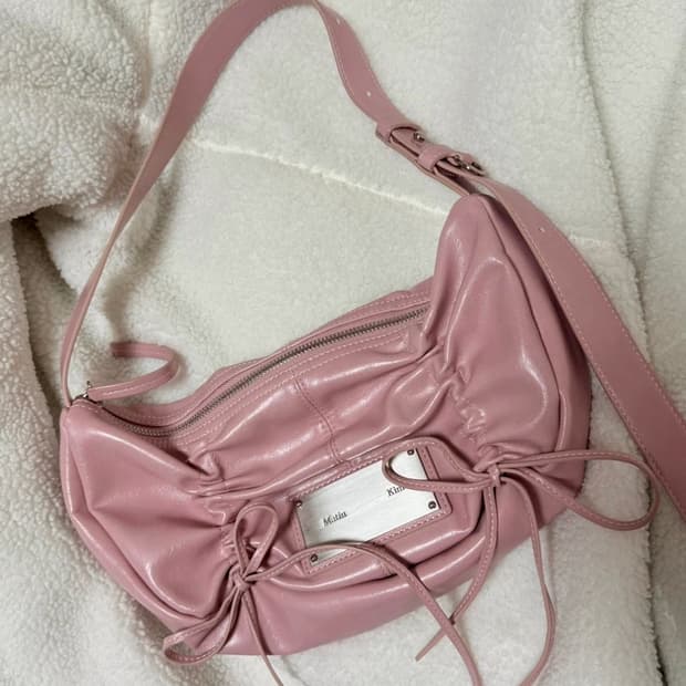 (무배)마뗑킴 하프 셔링 리본 라운드백 핑크