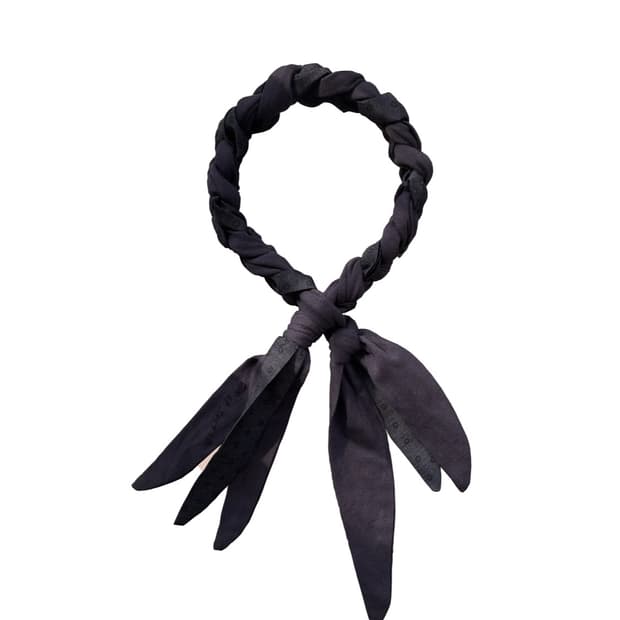 Braided short scarf ,Iris