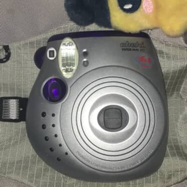 후지 체커 인스탁스 미니 20 폴라로이드 카메라 퍼플