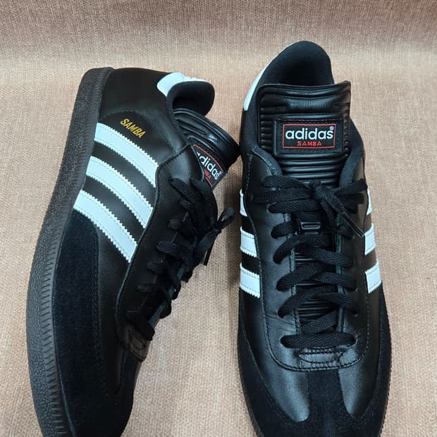 아디다스 일회착용 295mm-  삼바클래식J 코어 블랙 스니커즈