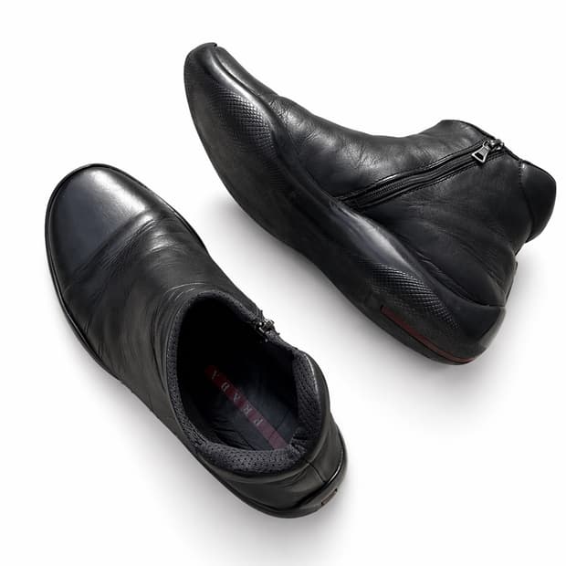 프라다 레더 집업 앵클부츠 (정품)