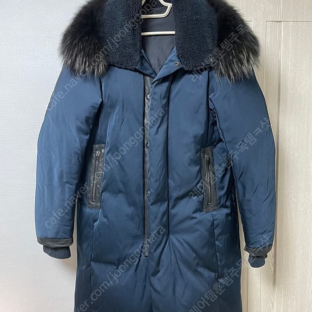 시스템 옴므 양털 너구리퍼 가죽 구스다운 롱패딩