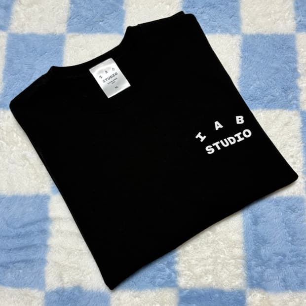 아이앱 스튜디오 IAB Studio 베이직 티 블랙 화이트 XL