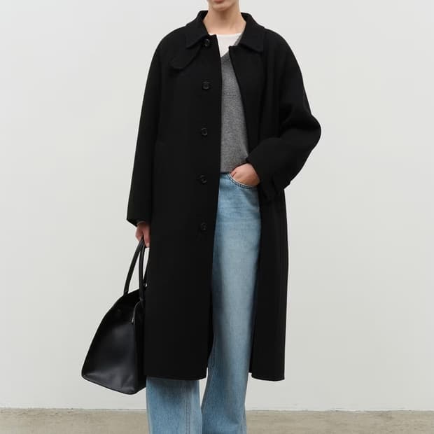 (XS)여성 던스트 캐시미어 울 핸드메이드 맥 코트