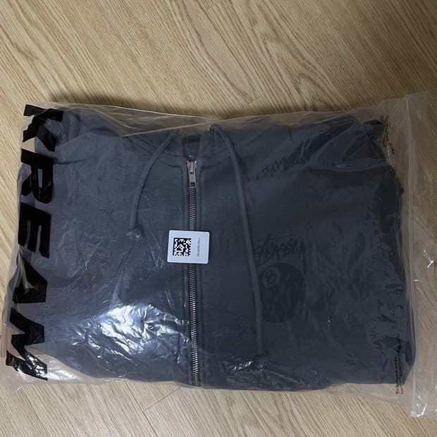 [XL]스투시 8볼 피그먼트 다이드 집 후드 블랙