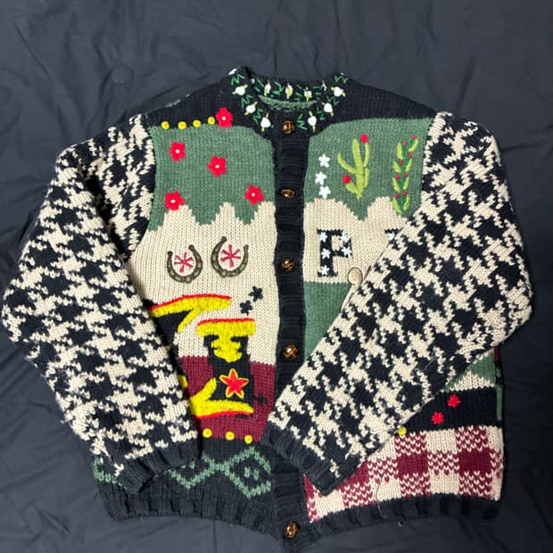 펜필드x닉기어 웨스턴 자수 아트웍 가디건